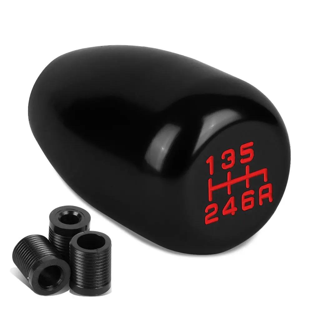 Jdm Type-R Style Black Multi Thread Insert Manual 6-Speed Pattern Shift Knob 1