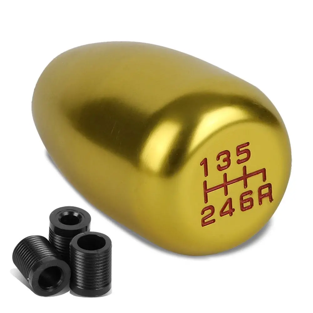 Jdm Type-R Style Gold Multi Thread Insert Manual 6-Speed Pattern Shift Knob 1