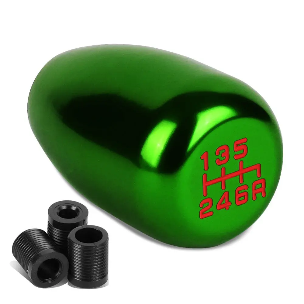 Jdm Type-R Style Green Multi Thread Insert Manual 6-Speed Pattern Shift Knob 1