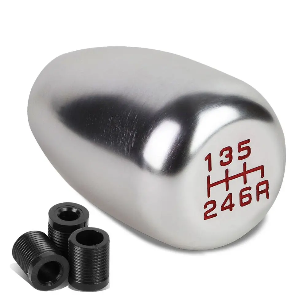 Jdm Type-R Style Silver Multi Thread Insert Manual 6-Speed Pattern Shift Knob 1