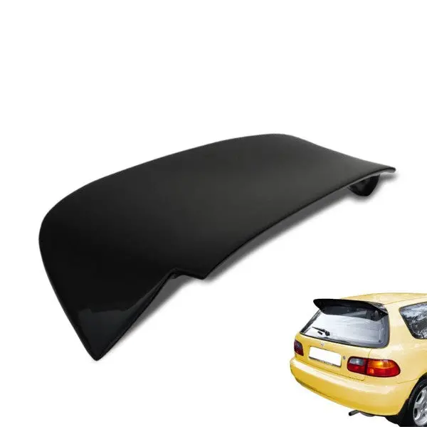 Blk Fiberglass Spoon Style Spoiler For Honda 92-95 Civic Eg/Eh2/3 Hatchback 1