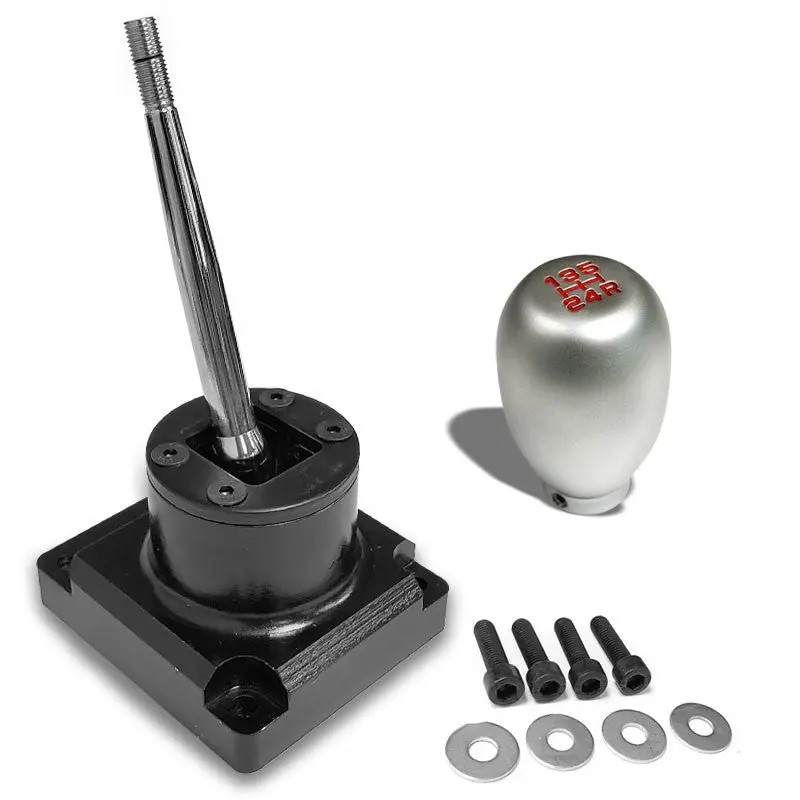 Megan Short Shifter+Silver Type-R/Red 5-Speed Knob For 93-95 Mazda Rx-7 Fd35 Mt 1