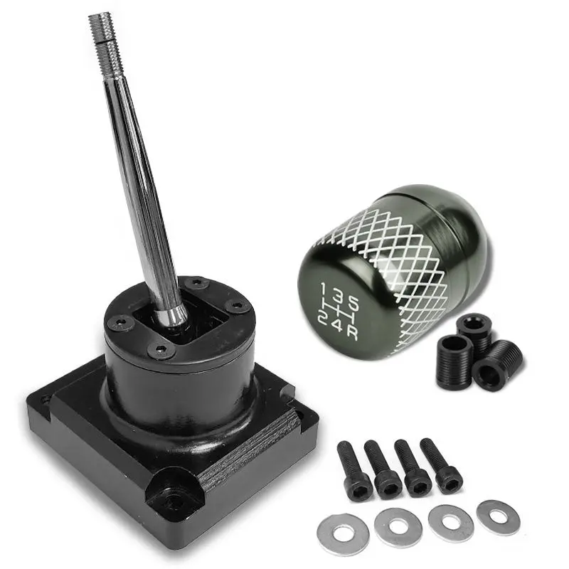 Megan Short Shifter+Gunmetal Net/White 5-Speed Knob For 93-95 Mazda Rx-7 Fd35 Mt 1