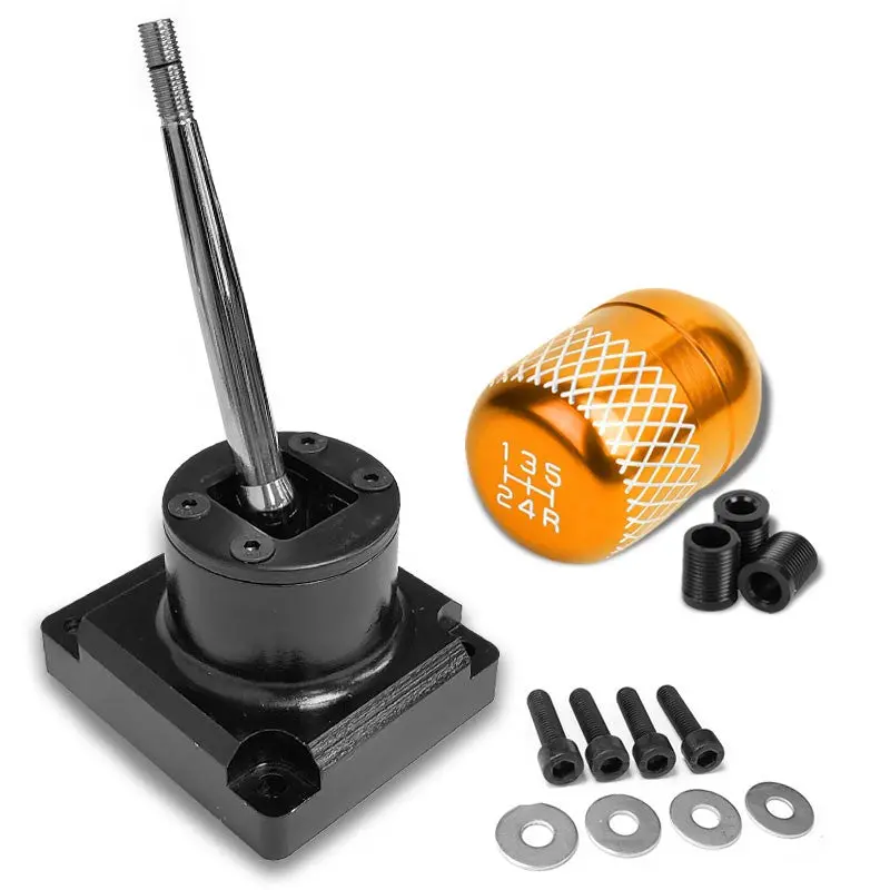 Megan Short Shifter+Orange Net/White 5-Speed Knob For 93-95 Mazda Rx-7 Fd35 Mt 1