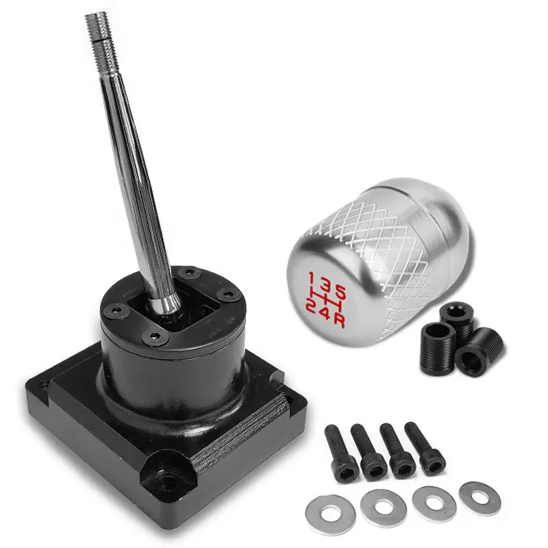 Megan Short Shifter+Silver Net/White 5-Speed Knob For 93-95 Mazda Rx-7 Fd35 Mt 1