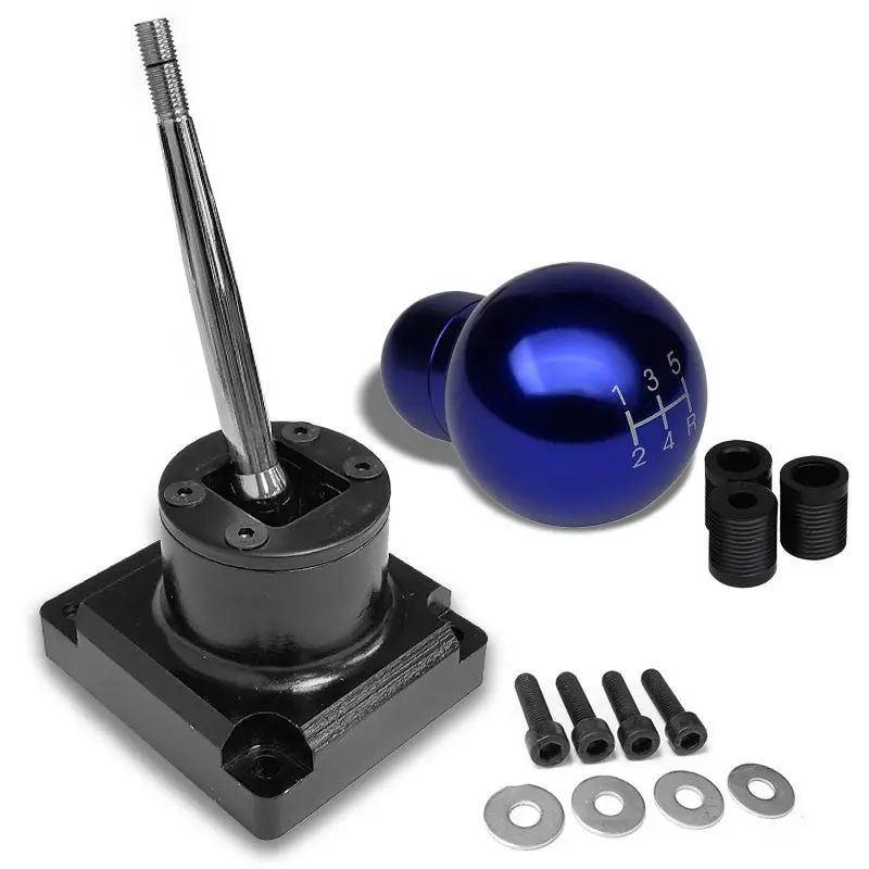 Megan Short Shifter+Blue Round/White 5-Speed Knob For 93-95 Mazda Rx-7 Fd35 Mt 1