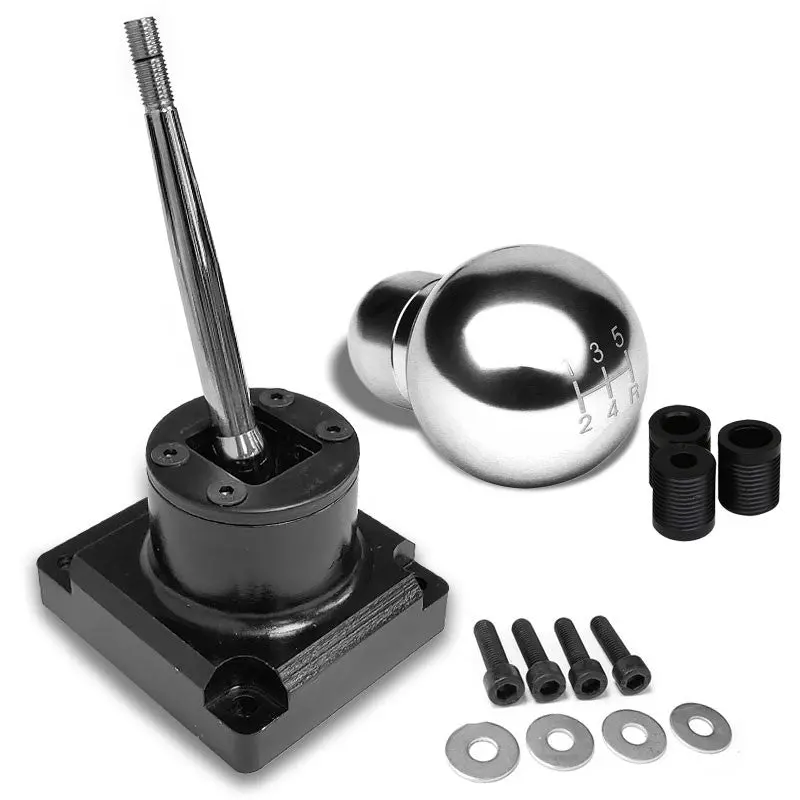 Megan Short Shifter+Chrome Round/White 5-Speed Knob For 93-95 Mazda Rx-7 Fd35 Mt 1