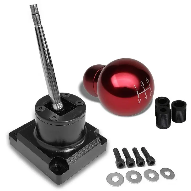 Megan Short Shifter+Red Round/White 5-Speed Knob For 93-95 Mazda Rx-7 Fd35 Mt 1