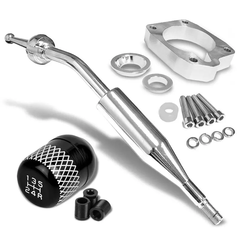 Manzo Short Shifter+Black Net/White 5-Speed Knob For 83-87 Corolla Gts Ae86 Mt 1