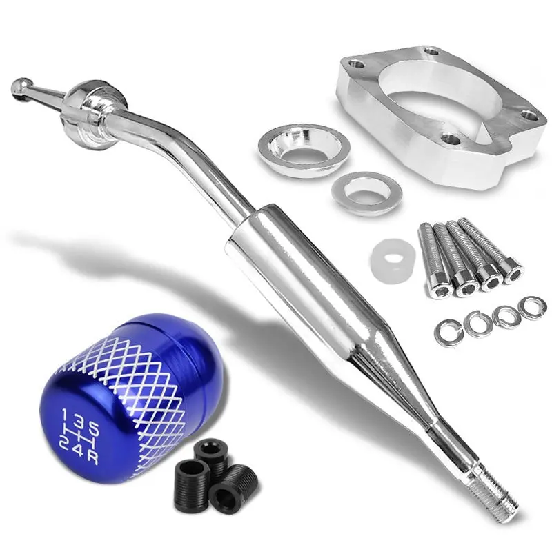 Manzo Short Shifter+Blue Net/White 5-Speed Knob For 83-87 Corolla Gts Ae86 Mt 1