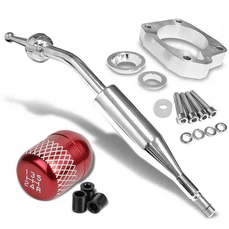 Manzo Short Shifter+Red Net/White 5-Speed Knob For 83-87 Corolla Gts Ae86 Manual 1