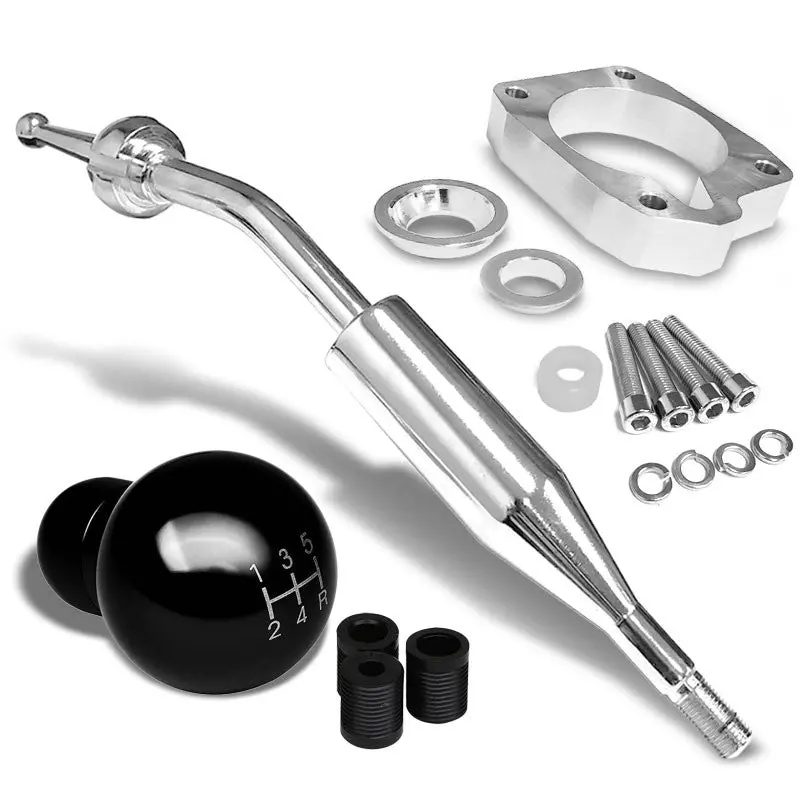 Manzo Short Shifter+Black Round/White 5-Speed Knob For 83-87 Corolla Gts Mt 1