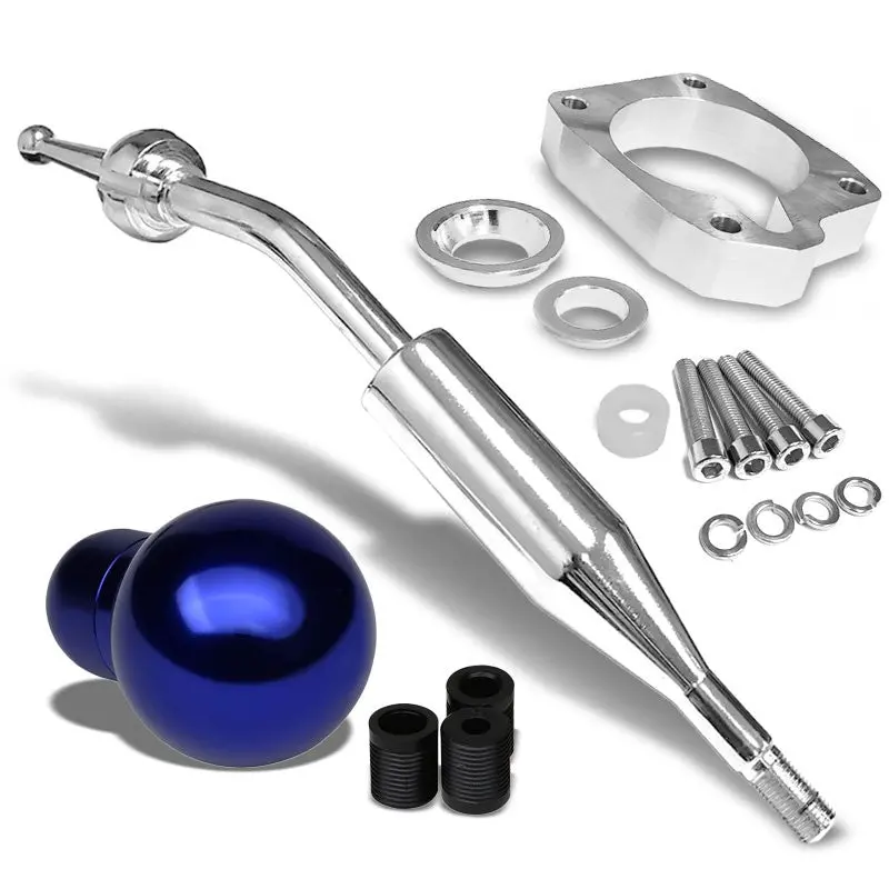 Manzo Short Throw Shifter+Blue Round Shift Knob For 83-87 Corolla Gts Ae86 Mt 1