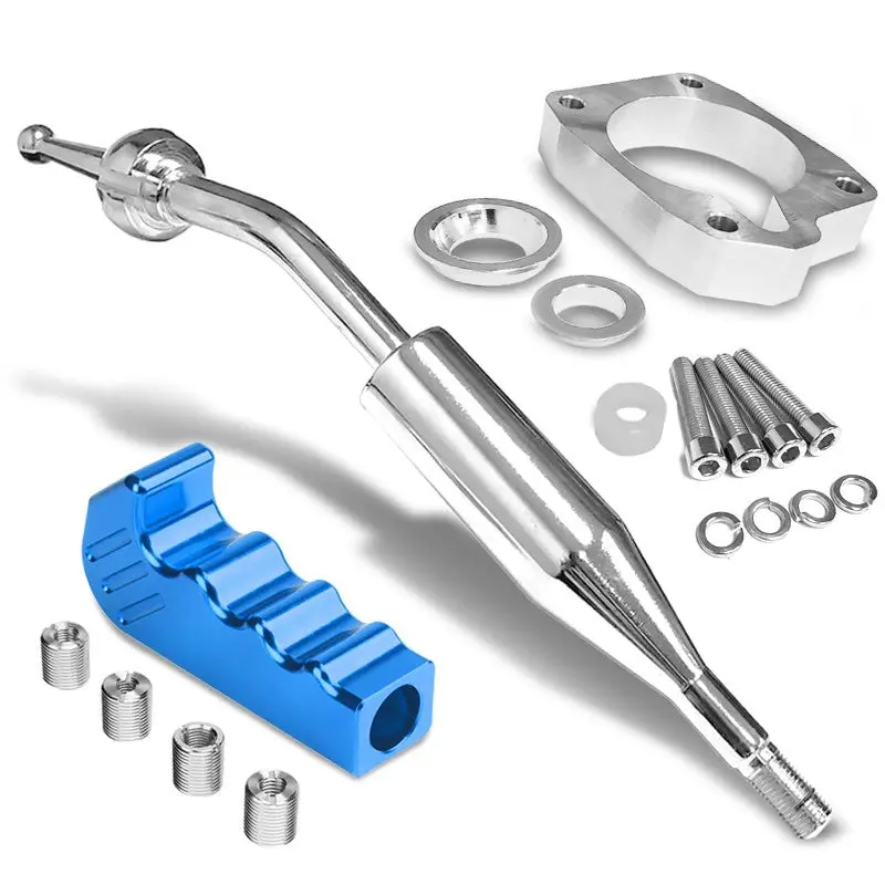 Manzo Short Shifter+Blue Pistol Grip Shift Knob For 83-87 Corolla Gts Ae86 Mt 1