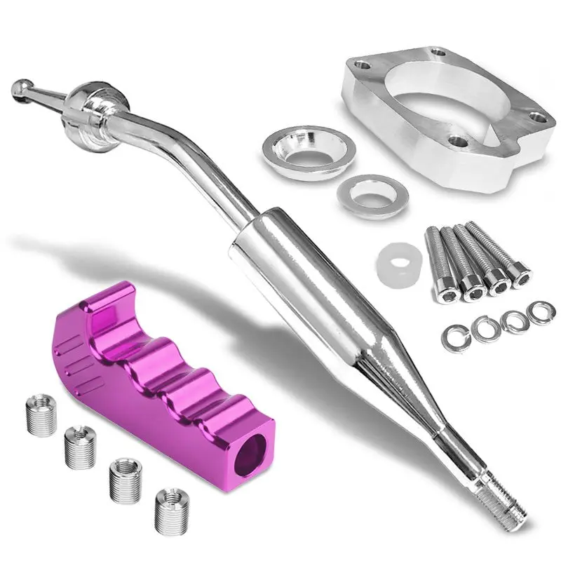 Manzo Short Shifter+Purple Pistol Grip Shift Knob For 83-87 Corolla Gts Ae86 Mt 1