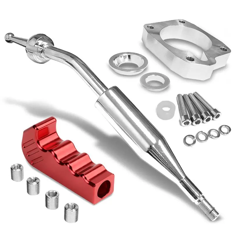 Manzo Short Shifter+Red Pistol Grip Shift Knob For 83-87 Corolla Gts Ae86 Mt 1