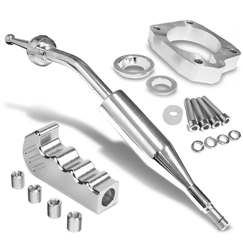 Manzo Short Shifter+Silver Pistol Grip Shift Knob For 83-87 Corolla Gts Ae86 Mt 1