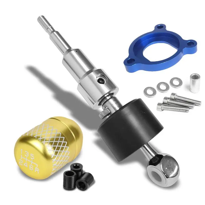 Megan Short Shifter+Gold Net/White 6-Speed Knob For 03-08 Nissan 350Z Z33 Mt 1