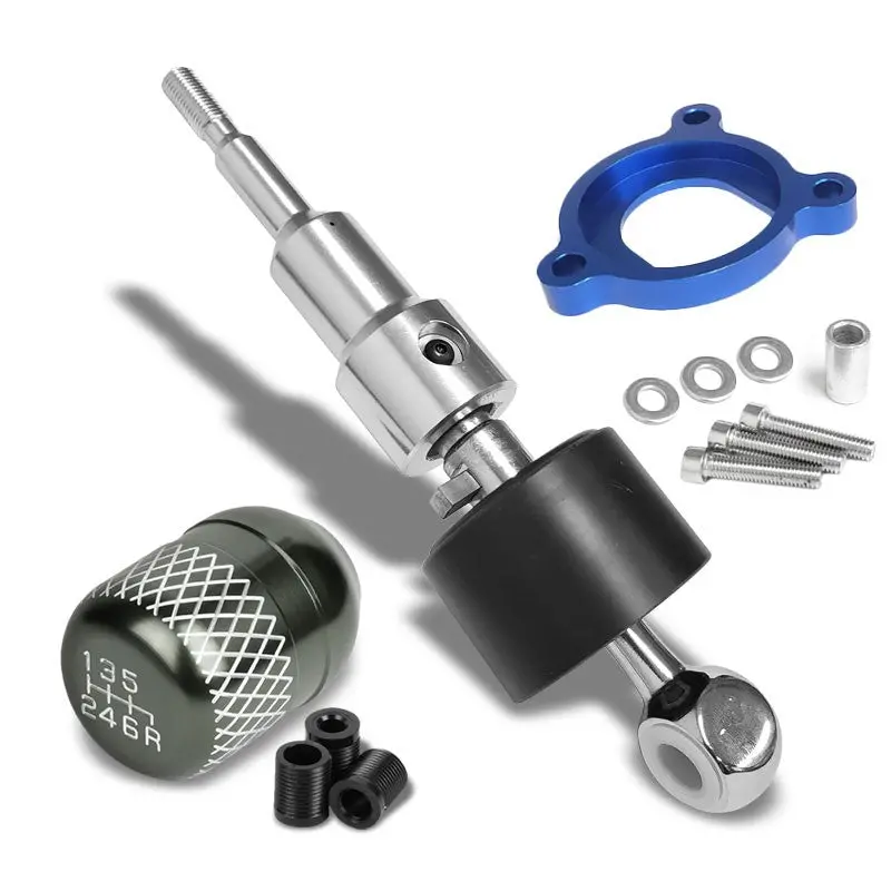 Megan Short Shifter+Gunmetal Net/White 6-Speed Knob For 03-08 Nissan 350Z Z33 Mt 1
