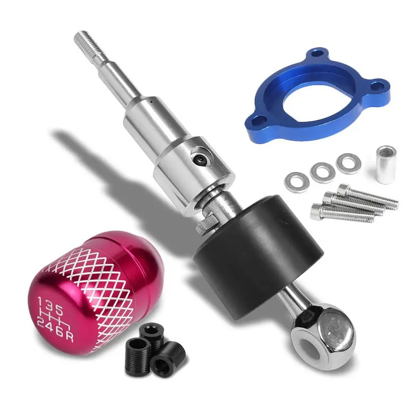 Megan Short Shifter+Pink Net/White 6-Speed Knob For 03-08 Nissan 350Z Z33 Mt 1