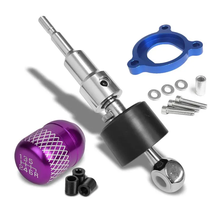 Megan Short Shifter+Purple Net/White 6-Speed Knob For 03-08 Nissan 350Z Z33 Mt 1