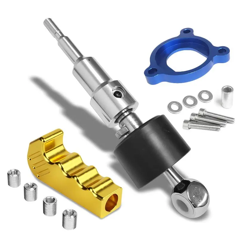 Megan Short Throw Shifter+Gold Pistol Grip Knob For 03-08 Nissan 350Z Z33 Mt 1