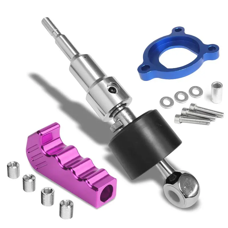 Megan Short Throw Shifter+Purple Pistol Grip Knob For 03-08 Nissan 350Z Z33 Mt 1