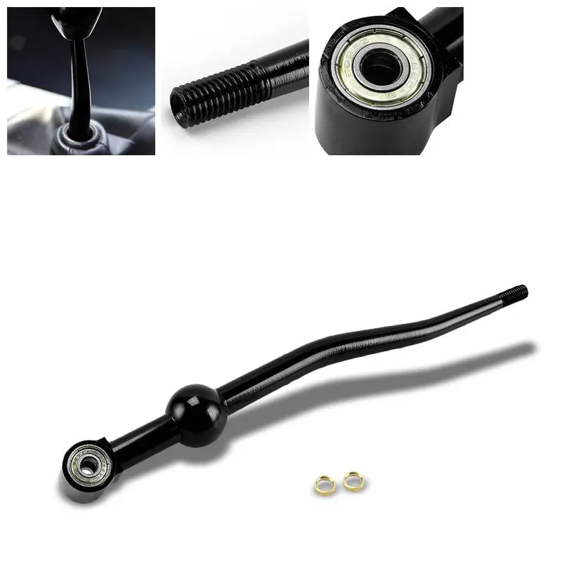 Black Aluminum Short Dual Bend Shifter For Honda/Acura 88-01 Civic/Integra 1