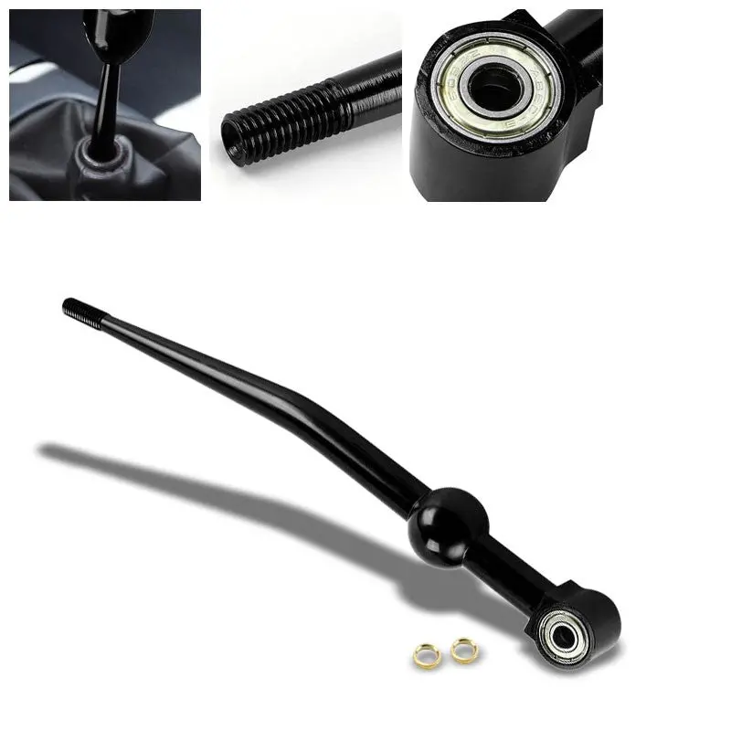 Black Aluminum Short Single Bend Shifter For Honda/Acura 88-01 Civic/Integra 1