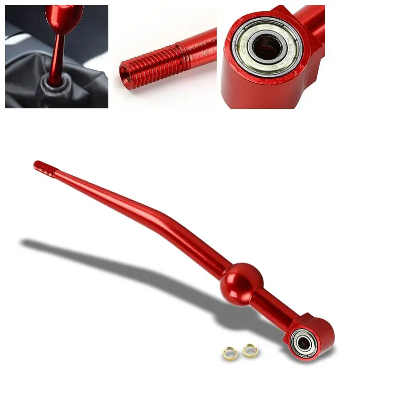 Red Aluminum Short Single Bend Shifter For Honda/Acura 88-01 Civic/Integra 1