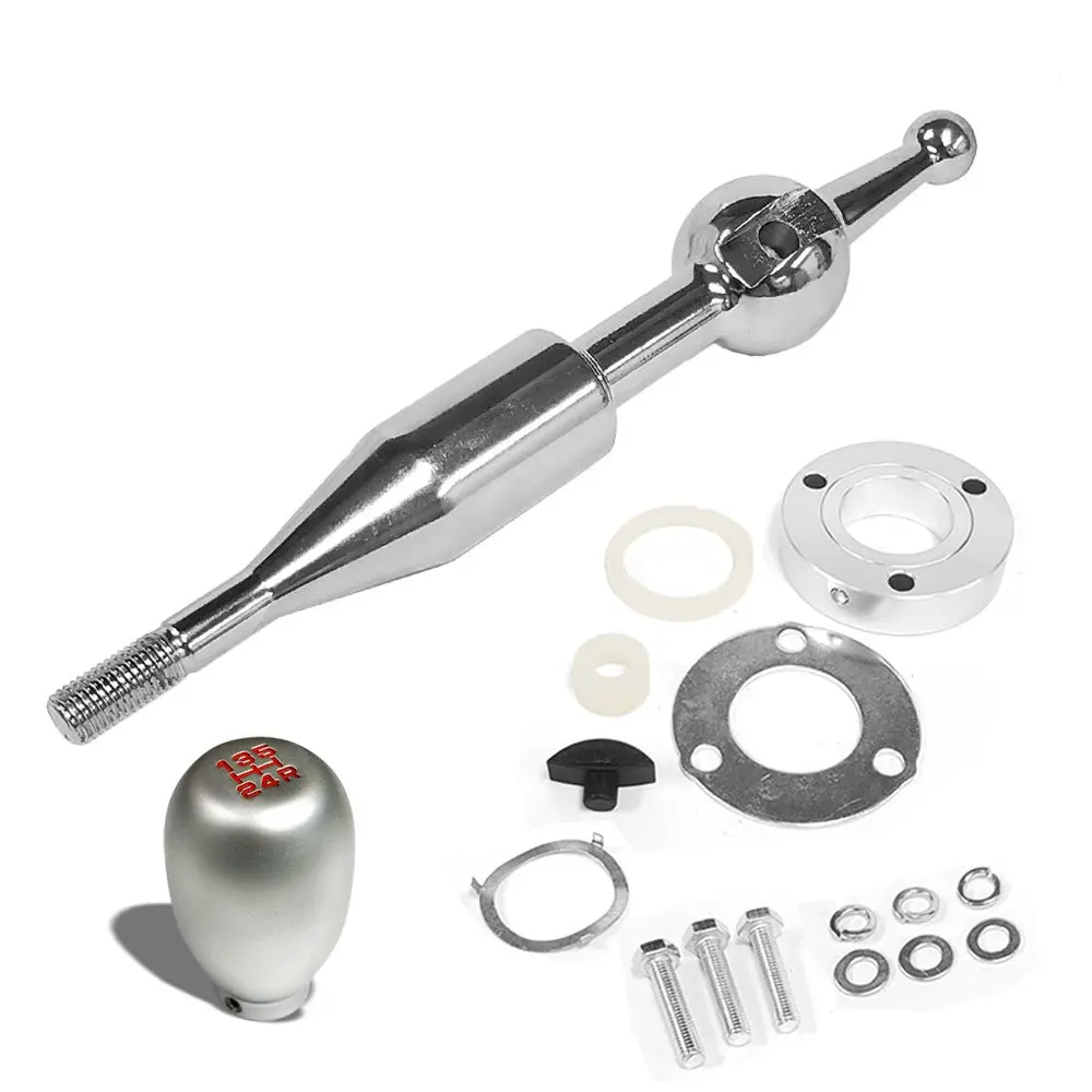 Manzo Short Throw Shifter+Silver Type-R Style Shift Knob For 90-97 Miata Mx-5 1
