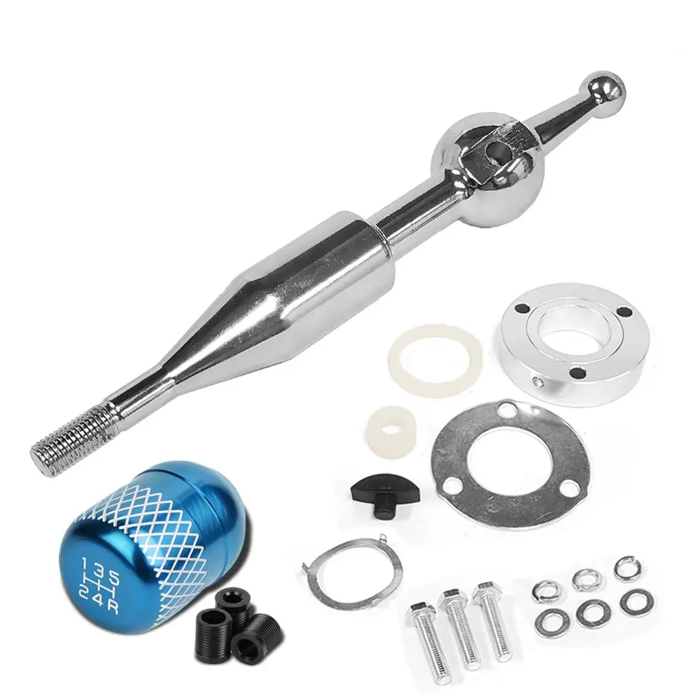 Manzo Short Throw Shifter+Light Blue Netted Shift Knob For 90-97 Miata Mx-5 1