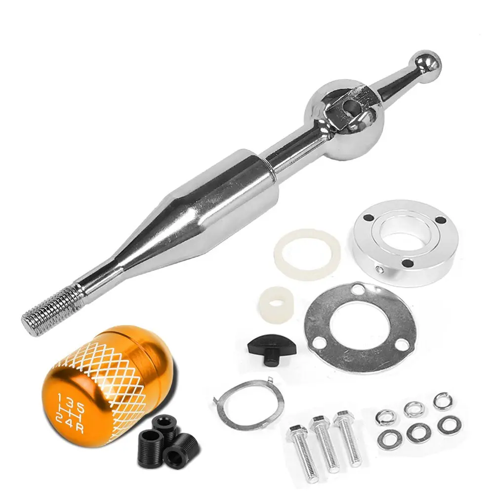 Manzo Short Throw Shifter+Orange Netted Style Shift Knob For 90-97 Miata Mx-5 1