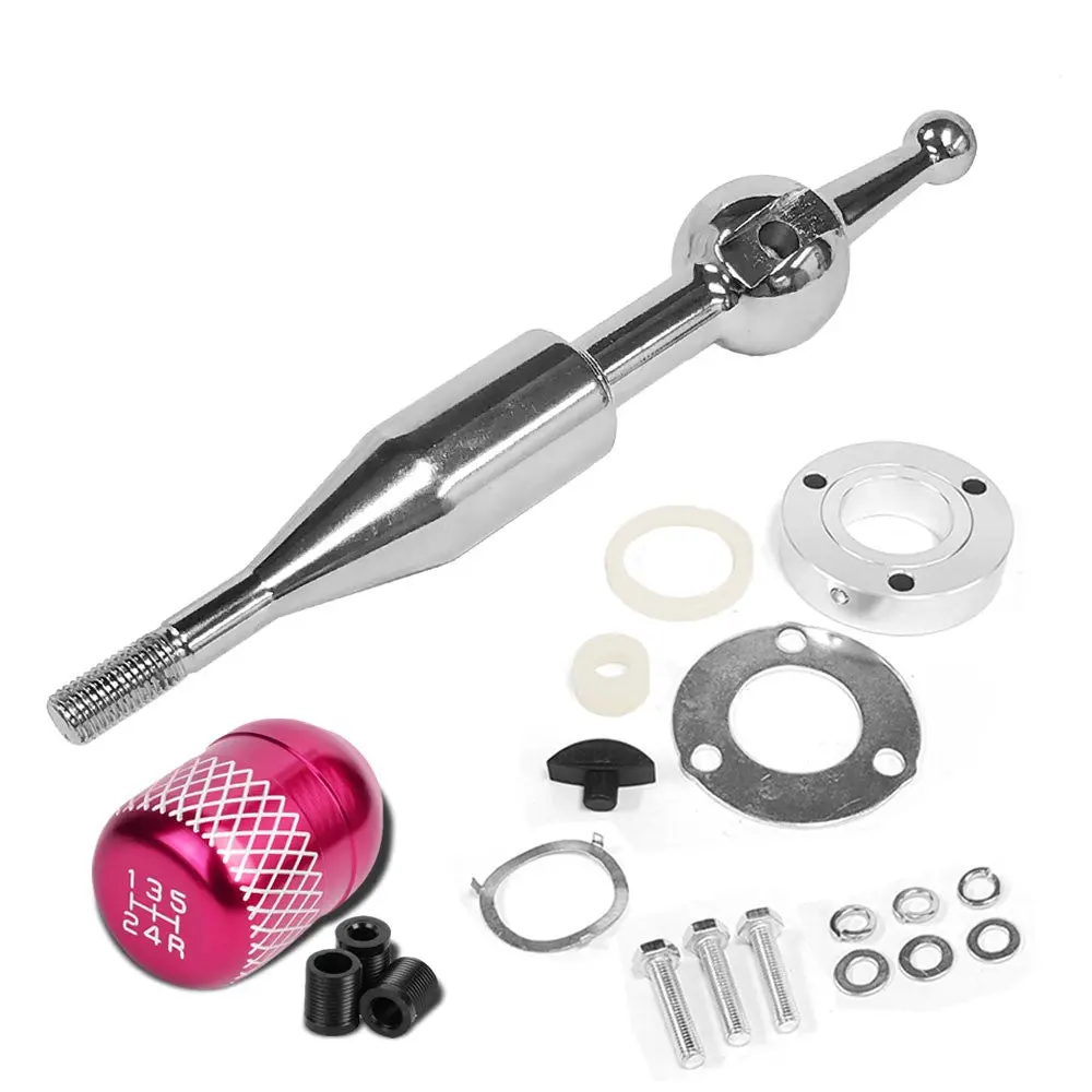 Manzo Short Throw Shifter+Pink Netted Style Shift Knob For 90-97 Miata Mx-5 1