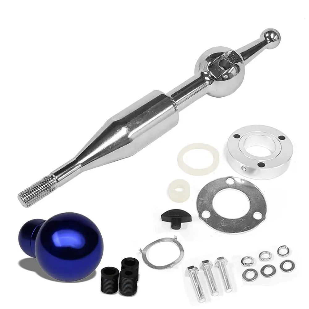 Manzo Short Throw Shifter+Blue Clear Pattern Ball Shift Knob For 90-97 Miata Mx5 1