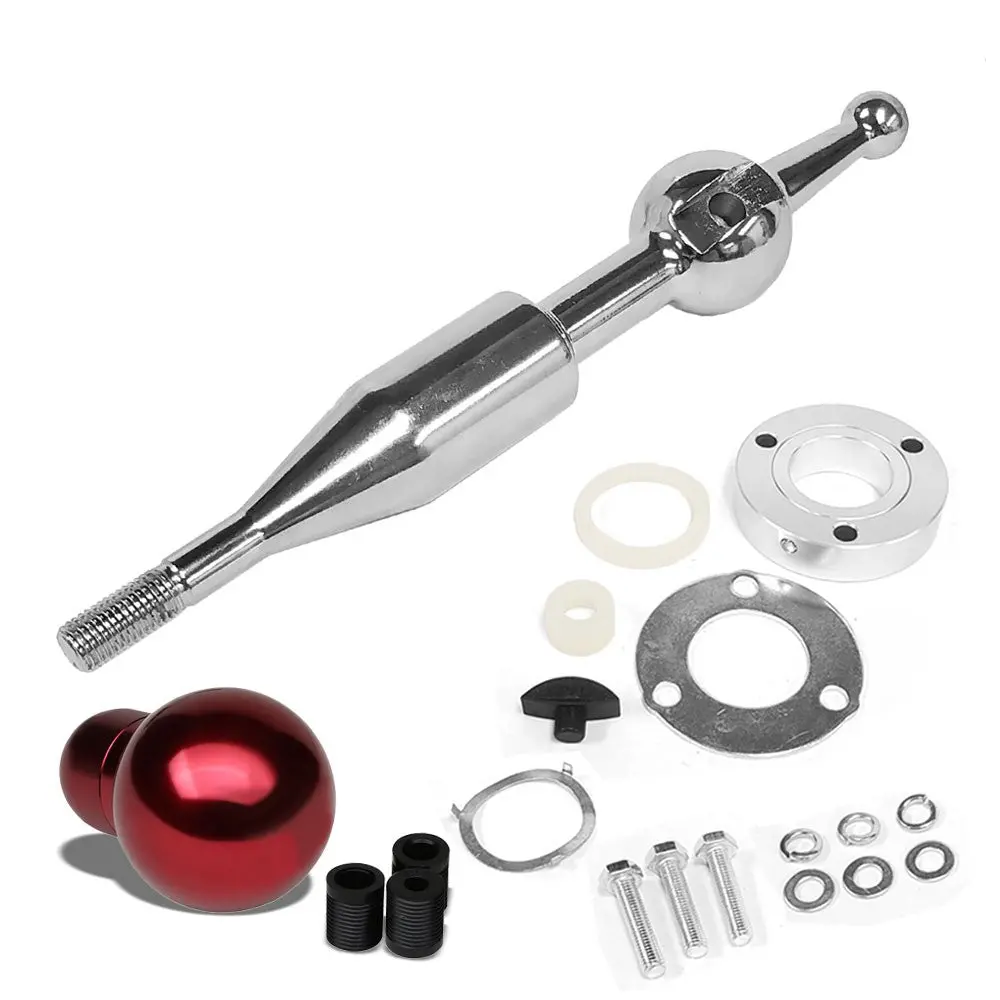 Manzo Short Throw Shifter+Red Ball Clear Pattern Shift Knob For 90-97 Miata Mx-5 1