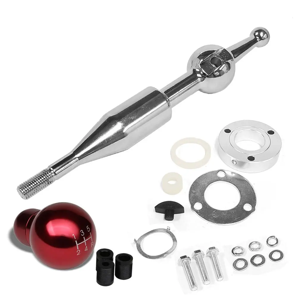Manzo Short Throw Shifter+Red Round W/Pattern Shift Knob For 90-97 Miata Mx-5 1