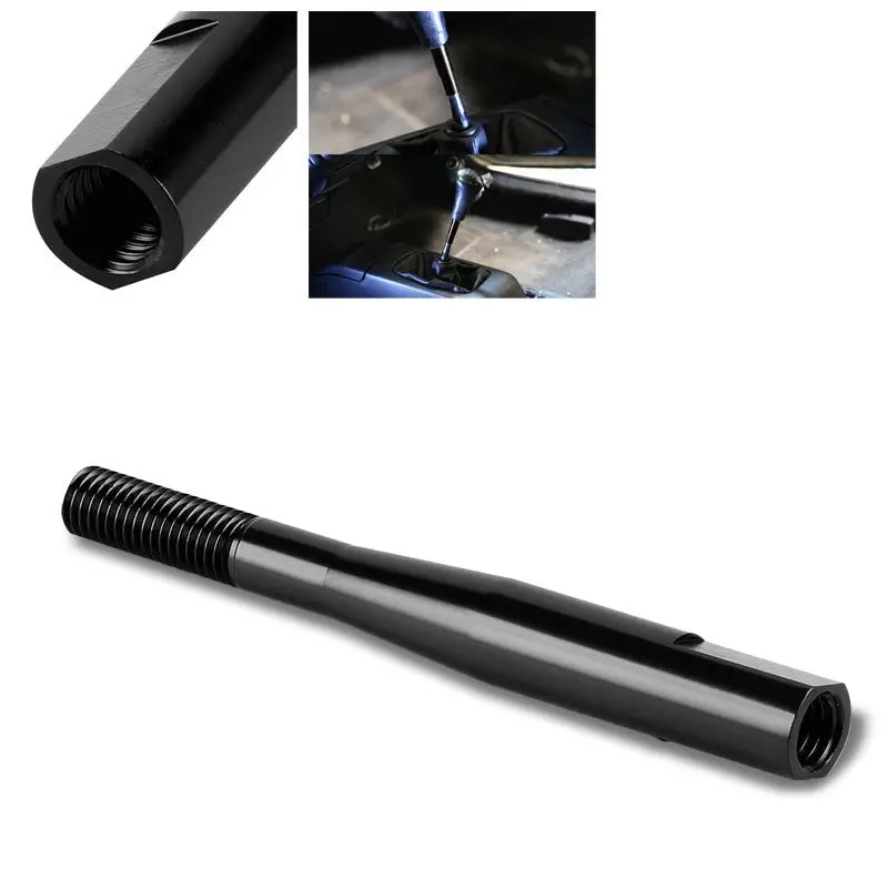 Black Aluminum M10 X 1.5 Manual Shifter Lever/Shift Knob 3.5" Type 2 Extension 1