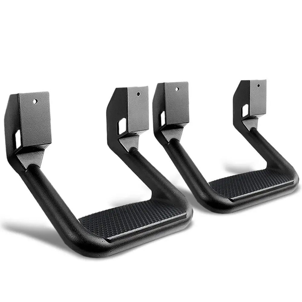 2X Black Universal Die-Cast Aluminum Side Step Nerf Bar For Pickup Turck Suv 1