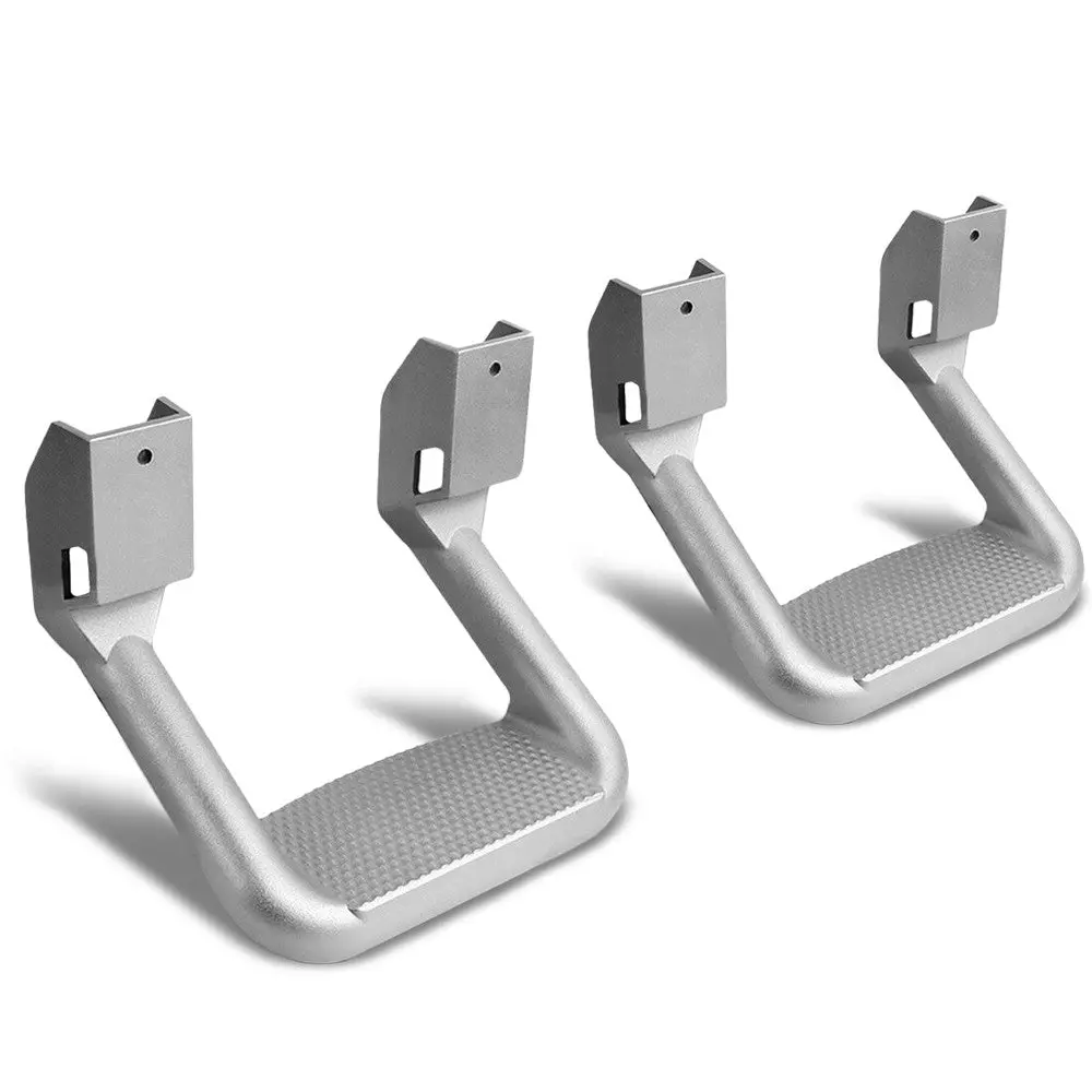 2X Silver Universal Die-Cast Aluminum Side Step Nerf Bar For Pickup Turck Suv 1