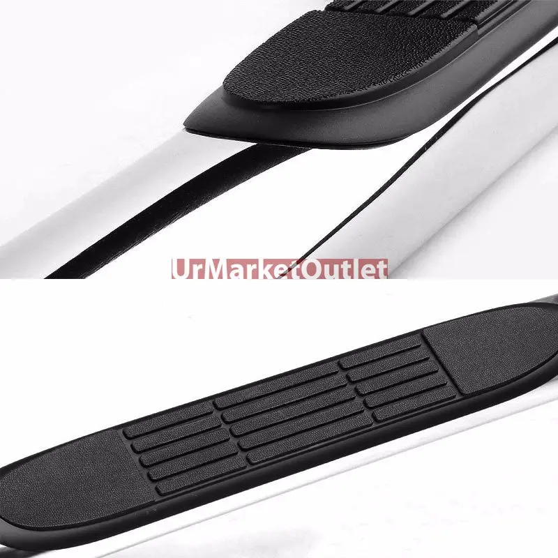 (Curved End Metal) Running Board Nerf Bar For 07-18 Silverado Sierra 1500/07-19 2500 3500 Hd [Crew Cab] 1