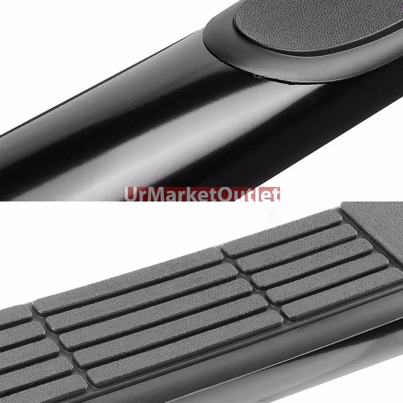 (90 Bend End Black) Running Board Nerf Bar For 09-14 Ford F-150 (P415 12Th Gen) [Crew Cab] 1