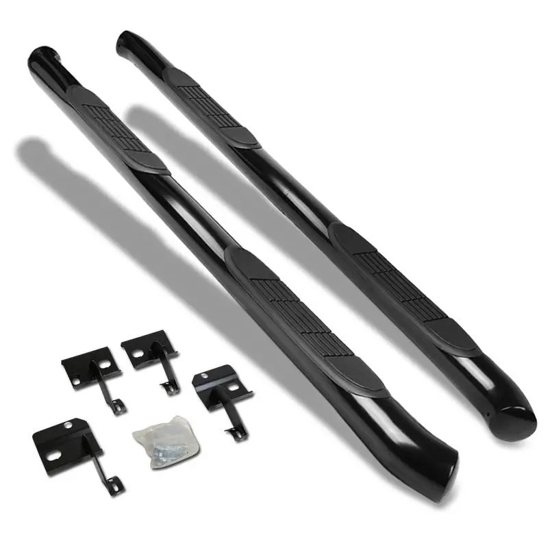 (Curved End Black) Running Board Nerf Bar For 08-17 Buick Enclave/09-17 Chevrolet Traverse/07-17 Gmc Acadia/07-10 Saturn Outlook 1