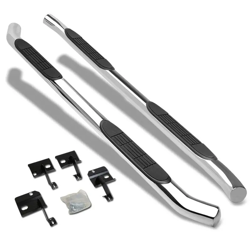 (Curved End Metal) Running Board Nerf Bar For 08-17 Buick Enclave/09-17 Chevrolet Traverse/07-17 Gmc Acadia/07-10 Saturn Outlook 1