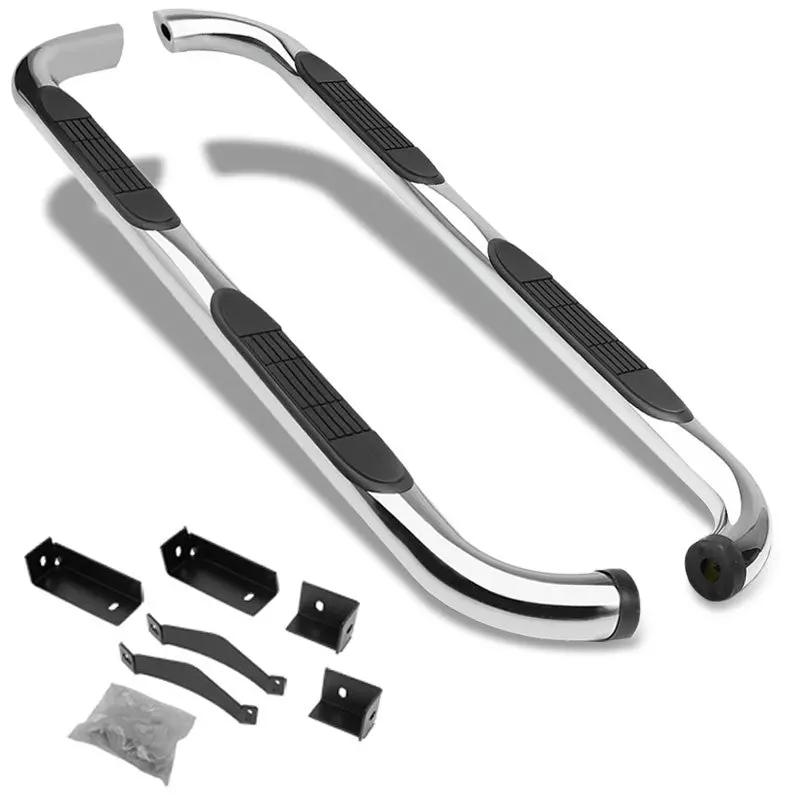 (90 Bend End Metal) Running Board Nerf Bar For 04-15 Nissan Titan (A60 1St Gen) [Crew Cab] 1