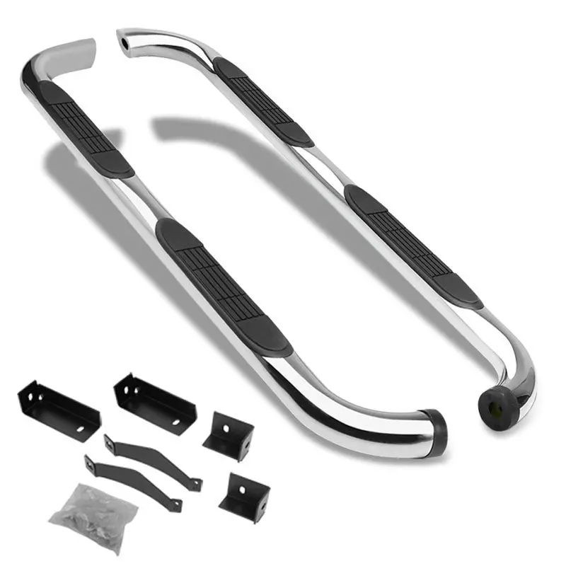 (90 Bend End Metal) Running Board Nerf Bar For 04-15 Nissan Titan (A60 1St Gen) [Extended Cab] 1