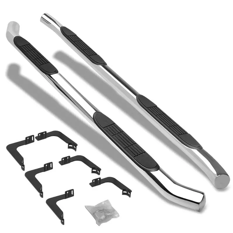 (Curved End Metal) Running Board Nerf Bar For 05-21 Nissan Frontier (D40 2Nd Gen) [Extended Cab] 1