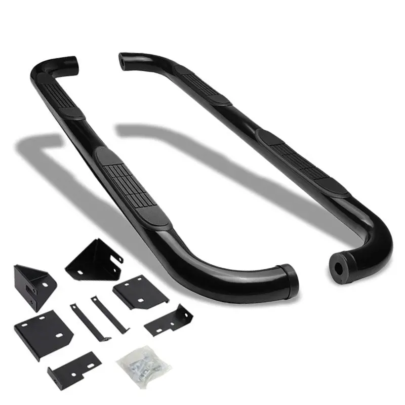 (90 Bend End Black) Running Board Nerf Bar For 98-11 Ford Ranger/03-04 Mazda B2300/98-04 B3000 B4000 [Extended Cab] 1