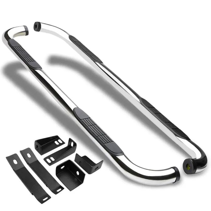 (90 Bend End Metal) Running Board Nerf Bar For 99-14 Chevrolet Silverado/Gmc Sierra Gmt800 Gmt900 [Crew Cab] 1