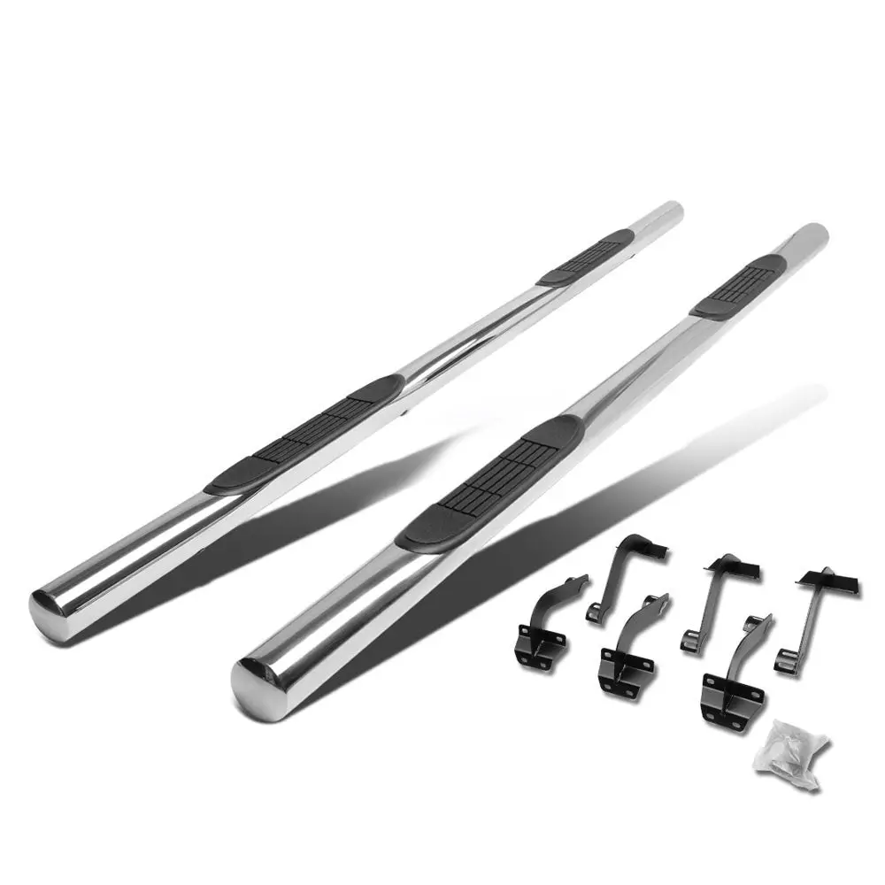 (Straight Tubular Metal) Running Board Nerf Bar For Ford 15+ F-150 / 17+ F-250 F-350 Super Duty [Crew Cab] 1